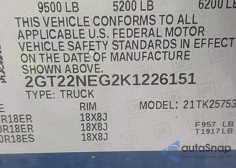 2019 GMC Sierra 2500Hd z USA, uszkodzony, nr VIN 2GT22NEG2K1226151